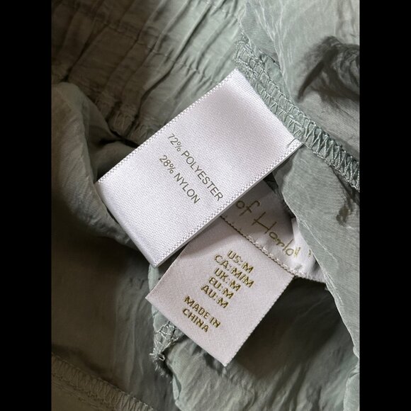 House of Harlow Pants Medium Womens Green Mint Paperbag Satin Straight High Rise - Picture 9 of 9